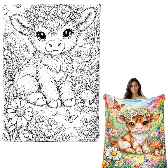 Blank Velvet Throw Blanket, Oversized Soft Plush DIY Craft Blanket for Fabric Painting, Sofa, Bedroom, Family Activities & Home Decor