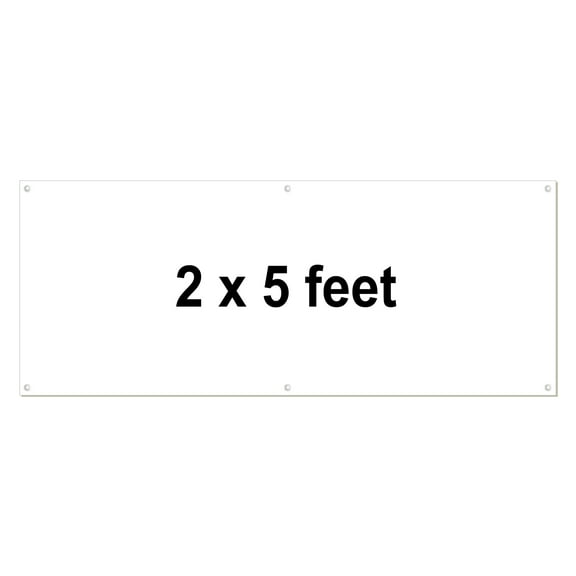 Blank Vinyl Banner White 13 oz Heavy Duty Vinyl - Multiple Sizes - DIY Banner Signs for Home, School, Business, Store and any Craft Project - Outdoor/Indoor with Metal Grommets (2x5 ft)