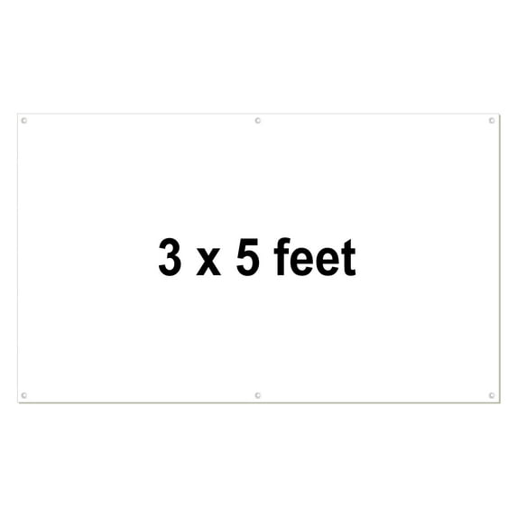 Blank Vinyl Banner White 13 oz Heavy Duty Vinyl - Multiple Sizes - DIY Banner Signs for Home, School, Business, Store and any Craft Project - Outdoor/Indoor with Metal Grommets (3x5 ft)