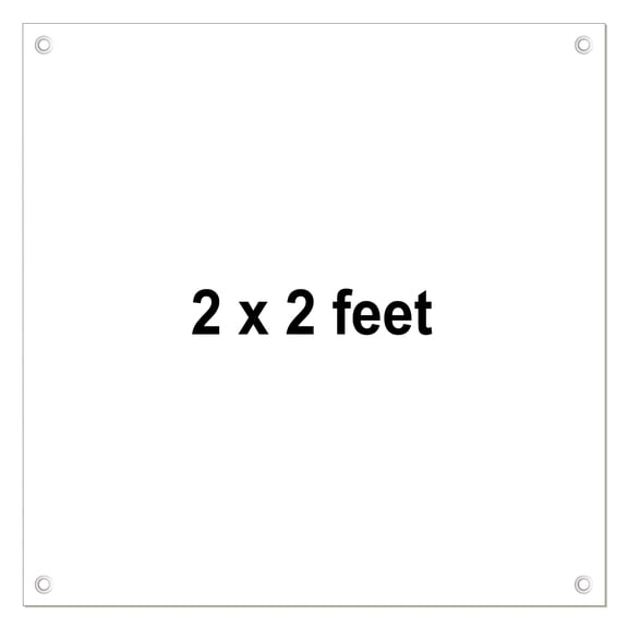 Blank Vinyl Banner White 13 oz Heavy Duty Vinyl - Multiple Sizes - DIY Banner Signs for Home, School, Business, Store and any Craft Project - Outdoor/Indoor with Metal Grommets (2x2 ft)