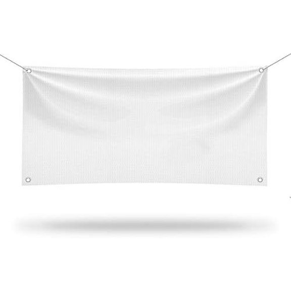 Blank Vinyl Banner White Sign 13oz with Grommets and Hemming Premium Scrim Glossy 3 ft x 5 ft DIY Outdoor Indoor Wall Lawn Decorations$$Other