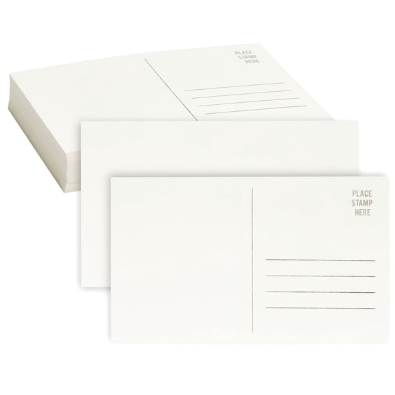 Blank Watercolor Postcards 50 Pack 4x6in White Mailing & Art Cards