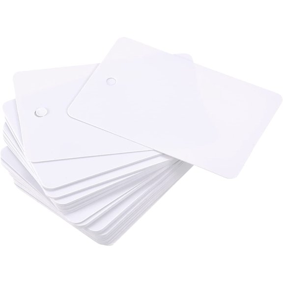 Blank Waterproof Eyelet Hole Plastic Shipping Tags, for Product Identification Tags, Valve Marking, Outdoor Tagging,1.6 x 2.4 Inch White Pack of 100