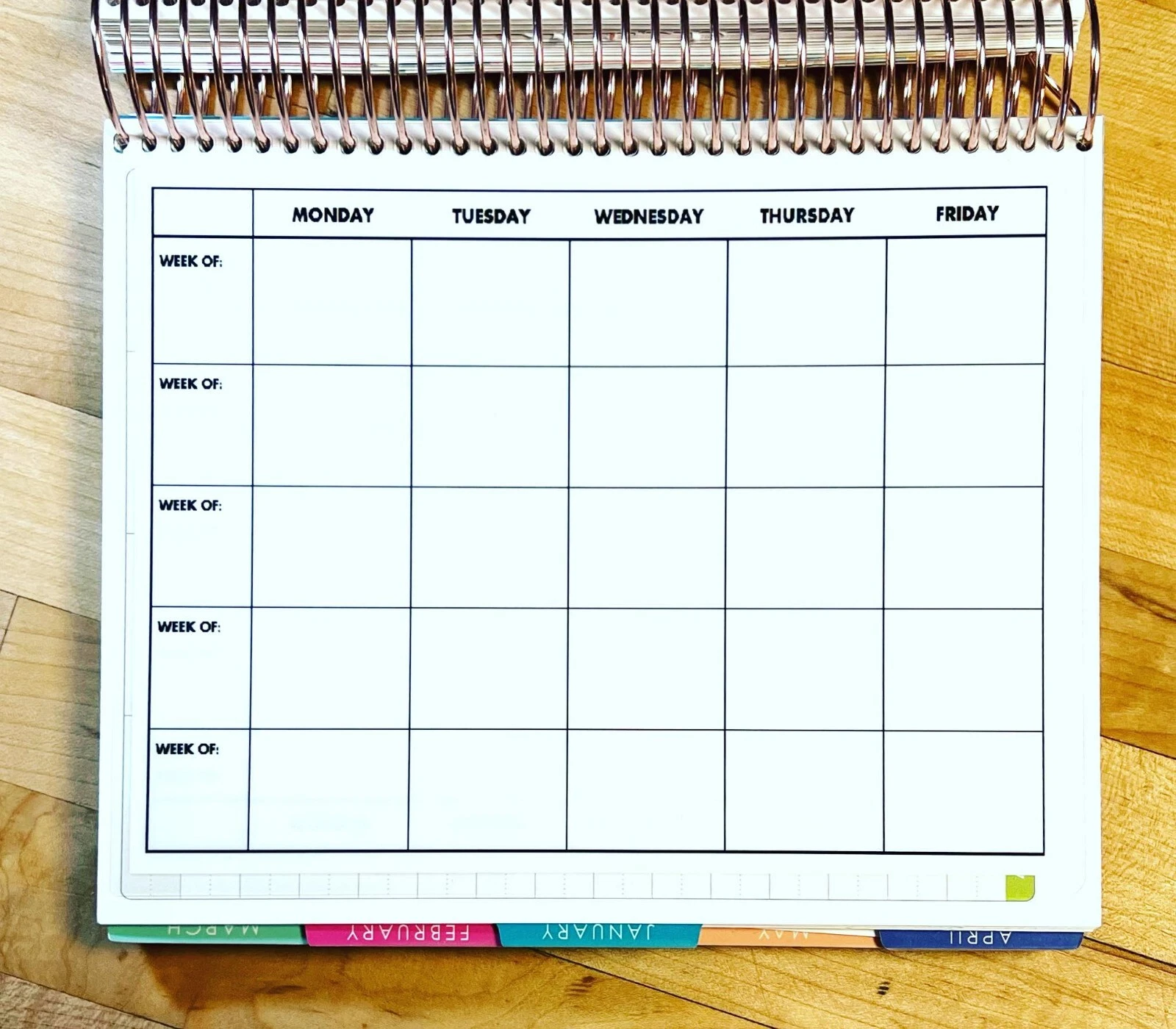 Blank Weekly Planning M-F Two Sided Dashboard For Use W Erin Condren Planner-
