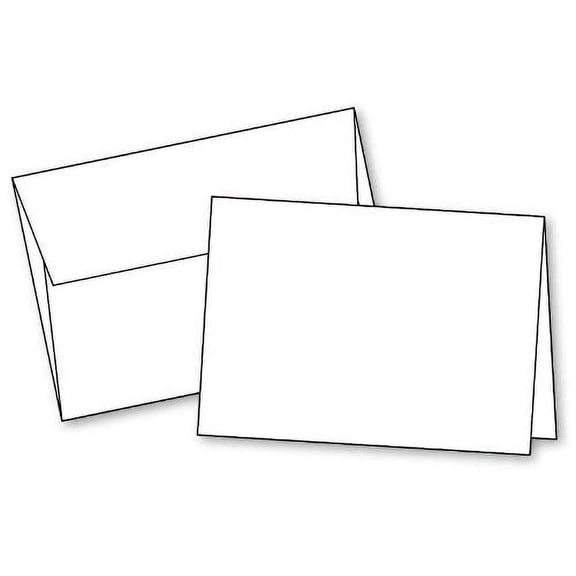 Blank White Invitation Cards with Envelopes All Occasions, (10"x7") 5"x7" When Folded, Scored, Heavy Duty Quality Cardstock, Blank Greeting Christmas Cards Printable (20 Cards & Envelopes) A7.
