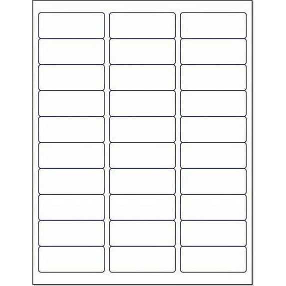 Blank White Permanent Adhesive Labels for Laser/Ink Jet Printer 2-5/8" x 1" - 30 Per Page 3,000 Labels