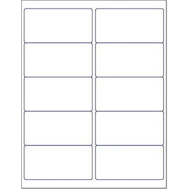 Blank White Permanent Adhesive Labels for Laser/Ink Jet Printer (4 x 2" - 10 Per Page | 250 Labels)