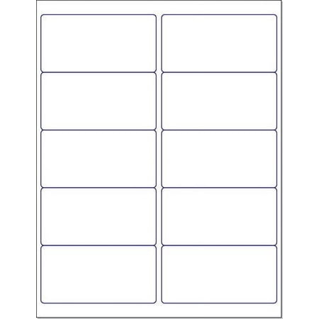 Blank White Permanent Adhesive Labels for Laser/Ink Jet Printer (4 x 2" - 10 Per Page | 250 Labels)