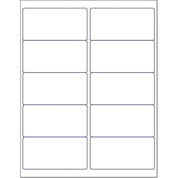 Blank White Permanent Adhesive Labels for Laser/Ink Jet Printer (4 x 2" - 10 Per Page | 250 Labels)