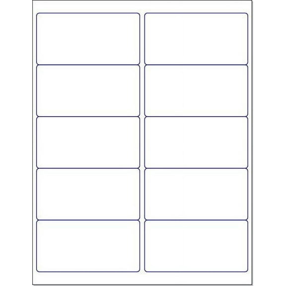 Blank White Permanent Adhesive Labels for Laser/Ink Jet Printer (4 x 2" - 10 Per Page | 500 Labels)