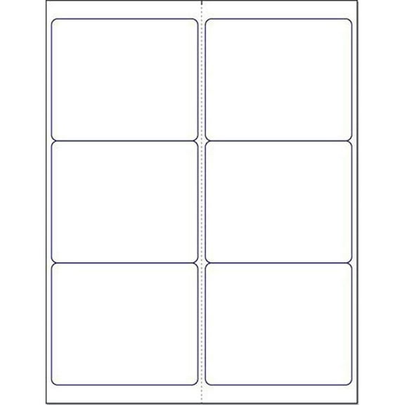 Blank White Permanent Adhesive Labels for Laser/Ink Jet Printer 4" x 3-1/3" - 6 Per Page 300 Labels