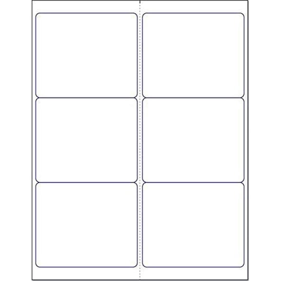 Blank White Permanent Adhesive Labels for Laser/Ink Jet Printer 4" x 3-1/3" - 6 Per Page 300 Labels
