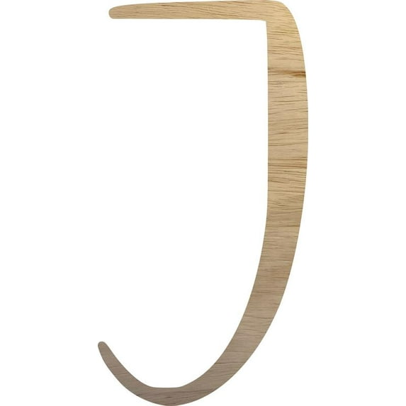 Blank Wood Craft Letter J, Wooden Alphabet Letter 18'' Tall Craft, DIY Wall Hanging