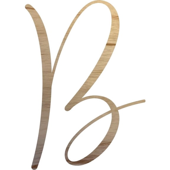 Blank Wood Cursive Letter, Unpainted 8'' Craft Letter B, Paintable Rebeca Font