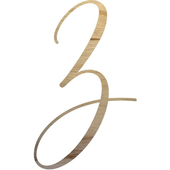 Blank Wood Cursive Letter, Unpainted 8'' Craft Letter Z, Paintable Rebeca Font