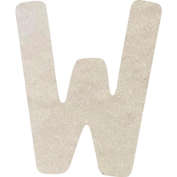 Blank Wood Letter W, Craft Alphabet 8'' Tall MDF Wall Décor, Rawles
