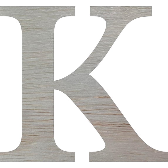 Blank Wooden 8'' Times Letter K, Paintable Craft Shape