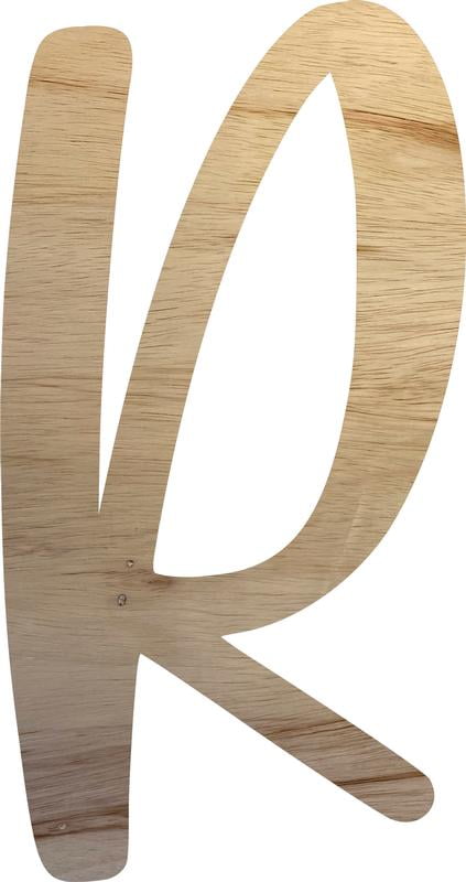 Blank Wooden Craft Letter R, Unfinished 18'' Tall Wood Alphabet Letter ...