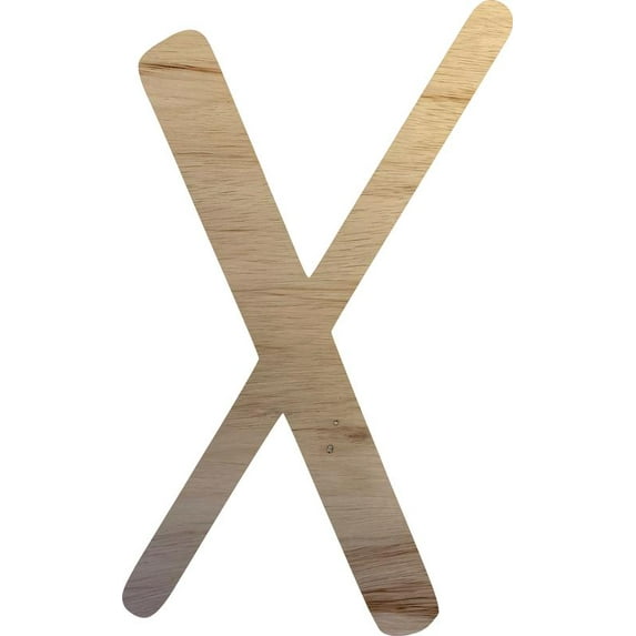 Blank Wooden Craft Letter X, Unfinished 10'' Tall Wood Alphabet Letter, Wall Hanging Hometown