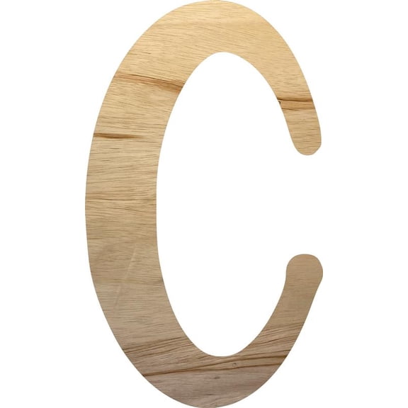 Blank Wooden Craft Letters, Wood Alphabet 18'' Tall Letter C, Jacklin DIY Font