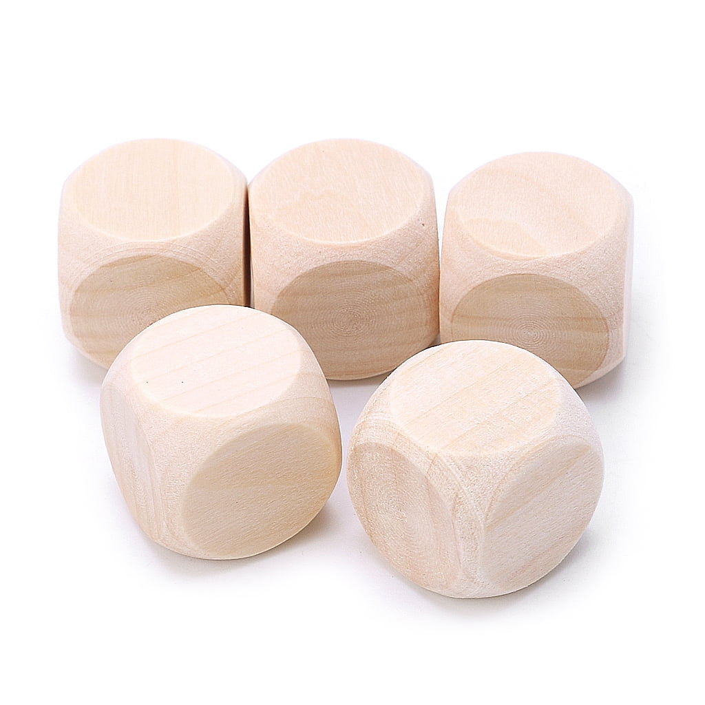 Timber Cube Rounded Edges Blank Wooden Dice Unfinished Square Block 6 Sided Wood Cubes with ...