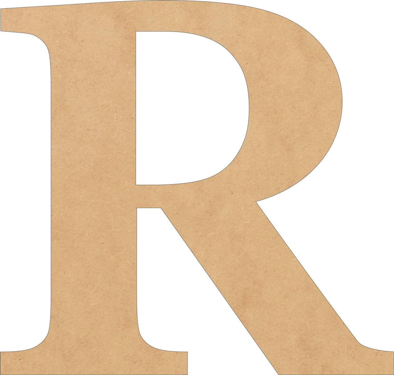Tuff R Letter Walmart Unfinished Wooden Letters, 5'' Tall Times New Roman R, Craft ...