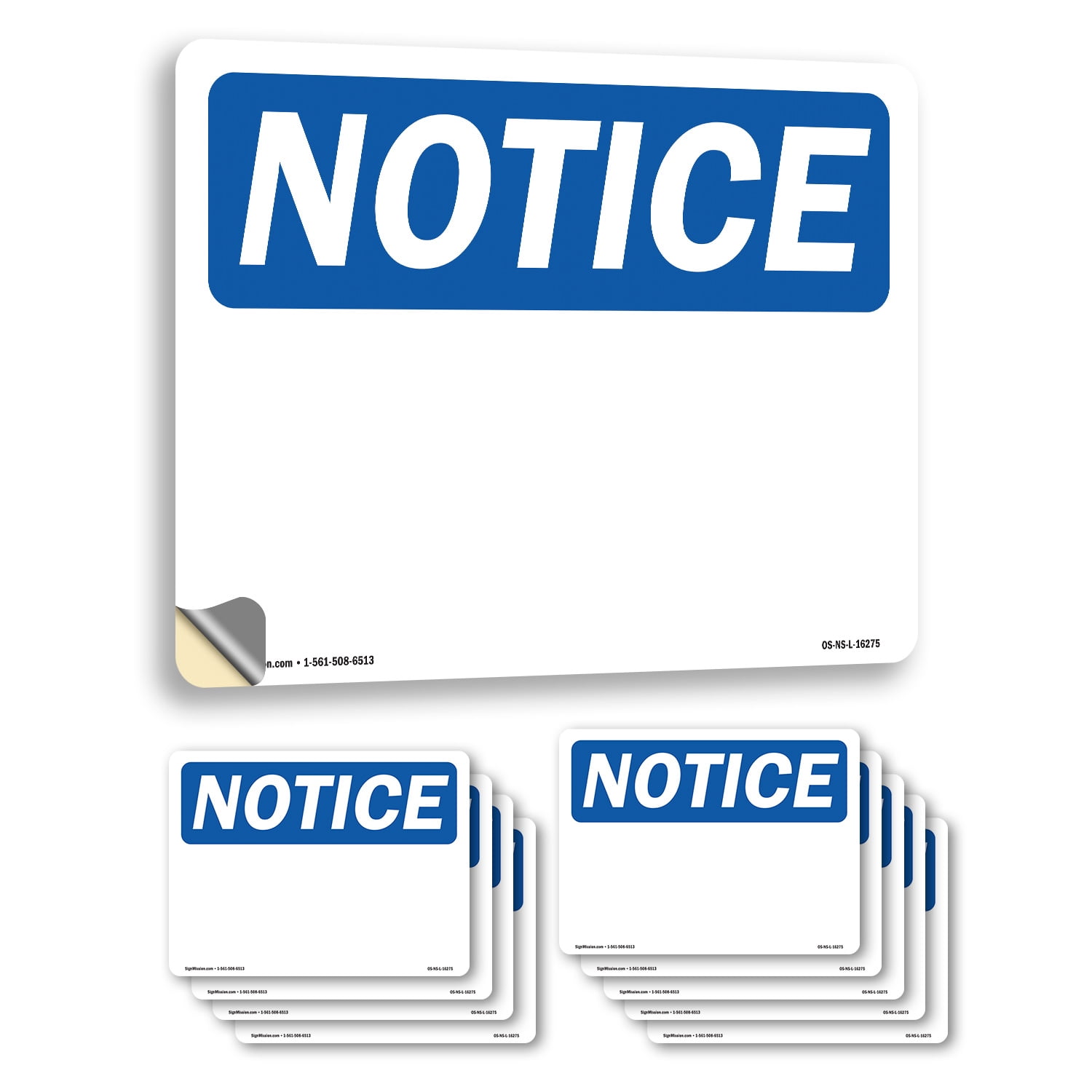 Blank Write OSHA Notice Vinyl Decal Label 10 Inch x 7 Inch - 10 Pack ...