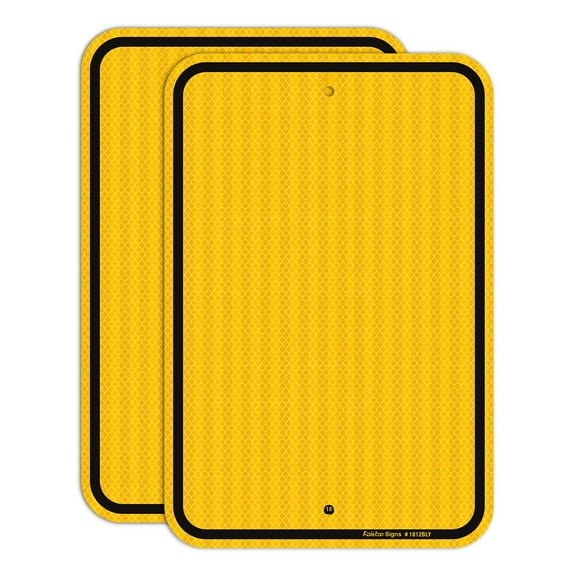 Blank Write-On Metal Sign, (2 Pack) 8 x 12 Inches Blank Metal Signs, Rust Free Aluminum, Engineer Grade Reflective Material, UV Protected, Weather/Fade Resistant, Easy to Install, Yellow