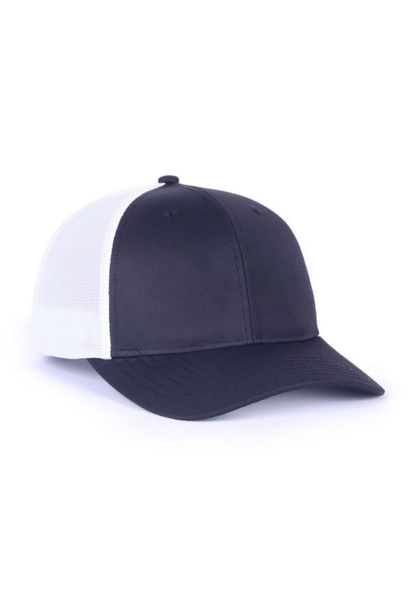 Blank and Custom Outdoor Cap OC771PF Low Pro Ladies Trucker, Soft Snap Closure-Black/White