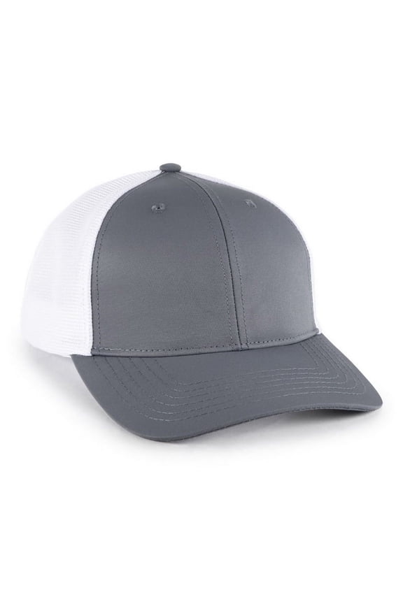 Blank and Custom Outdoor Cap OC771PF Low Pro Ladies Trucker, Soft Snap Closure-Charcoal/White