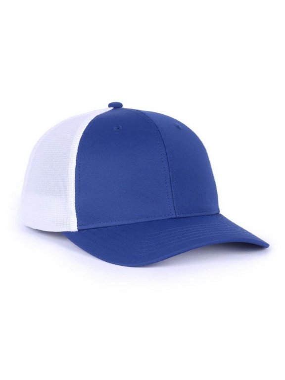 Blank and Custom Outdoor Cap OC771PF Low Pro Ladies Trucker, Soft Snap Closure-Royal/White