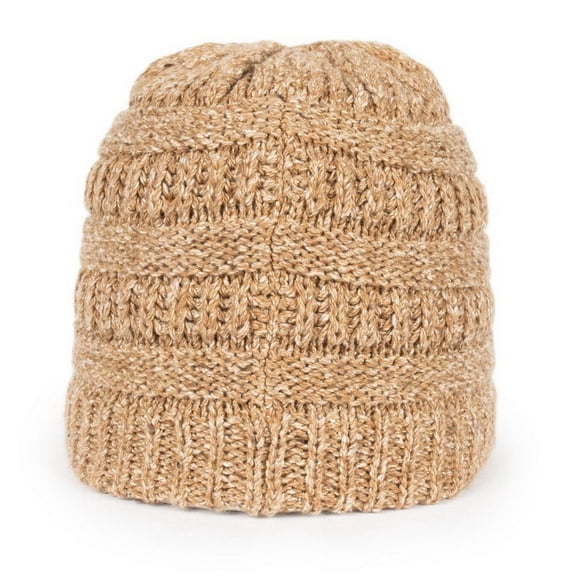 Blank and Custom Outdoor Cap OC807 Oversized Pom Watch Caps-Heathered Brown