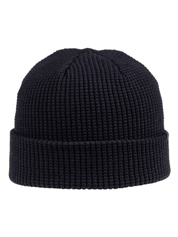 Blank and Custom Outdoor Cap OC808 Waffle Knit Watch Cap-Navy