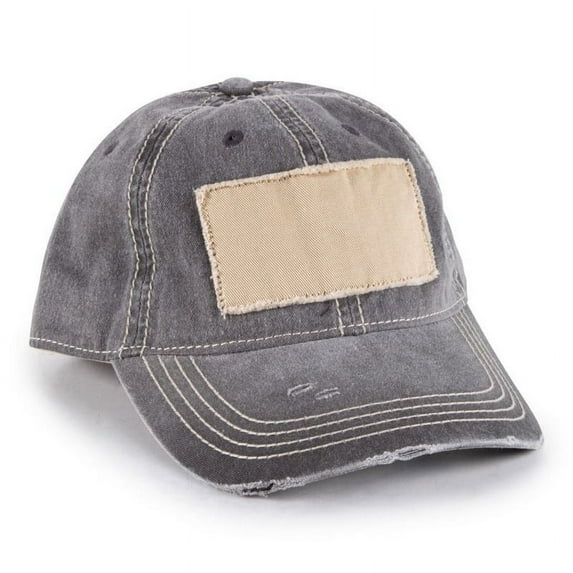 Blank and Custom Outdoor Cap OC902 Heavy Washed Patch Cap-Black