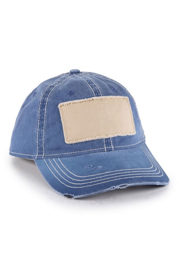 Blank and Custom Outdoor Cap OC902 Heavy Washed Patch Cap-Navy
