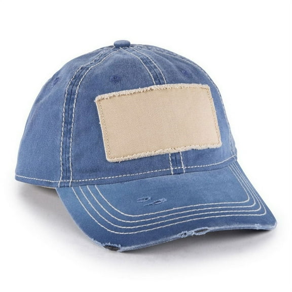 Blank and Custom Outdoor Cap OC902 Heavy Washed Patch Cap-Navy