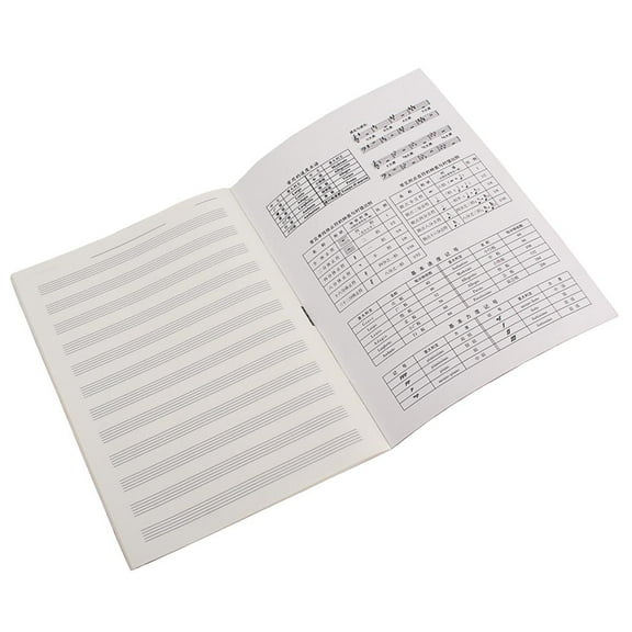 Blank for Writing Exercises with Musical Staff Notebook, 26x19cm