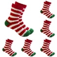 thumbnail image 1 of BlankRift Christmas Socks For Women 5 Pairs Winter Warm Fuzzy Socks Slipper Xmas Holiday Socks Fluffy Fun Cozy Socks Womens Socks Crew Red One Size, 1 of 4