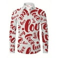 thumbnail image 1 of BlankRift Mens Slim Fit Dress Shirt Valentines Day Lapel Button Up Shirt Men Love Heart Print Date Night Outfit Regular Fit Casual Tops Lightweight Men Dress Shirts Red XL, 1 of 3
