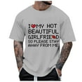 thumbnail image 1 of BlankRift Mens Tee Shirts Valentines Day Short Sleeve Tshirt I Loved My Girlfriend Crew Neck Pullover Top Regular Fit Casual Mens Tshirts Graphic Light Gray L, 1 of 4