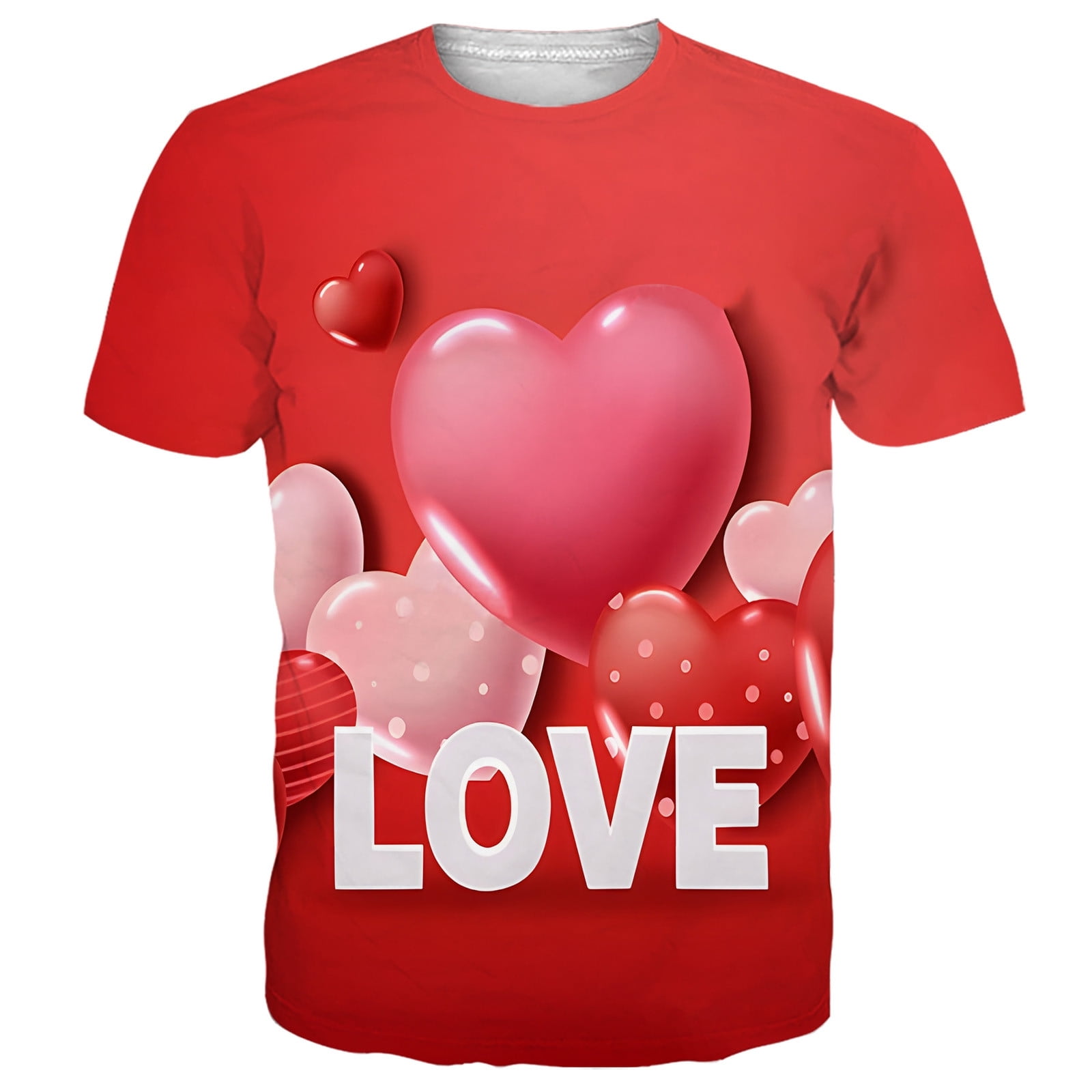 Women's Valentine's Day Shirt - Cute Heart Print Short Sleeve Tee, Raglan Sleeve, Soft Cotton Blend - View #13