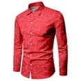 thumbnail image 1 of BlankRift Slim Fit Dress Shirts for Men Valentines Lapel Button Up Shirt Men Casual Love Heart Print Tops Slim Fit Lightweight Dress Shirt Men Red XXL, 1 of 3