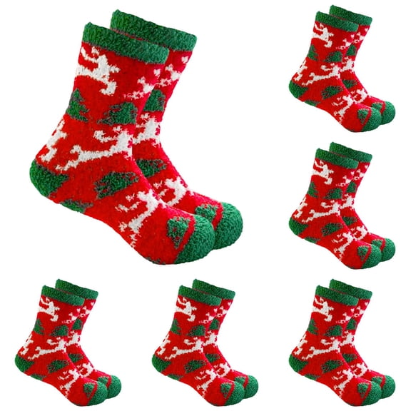 BlankRift Women Christmas Socks 5 Pairs Winter Warm Fuzzy Socks Slipper Xmas Holiday Socks Fluffy Fun Cozy Socks Fun Socks For Women White One Size
