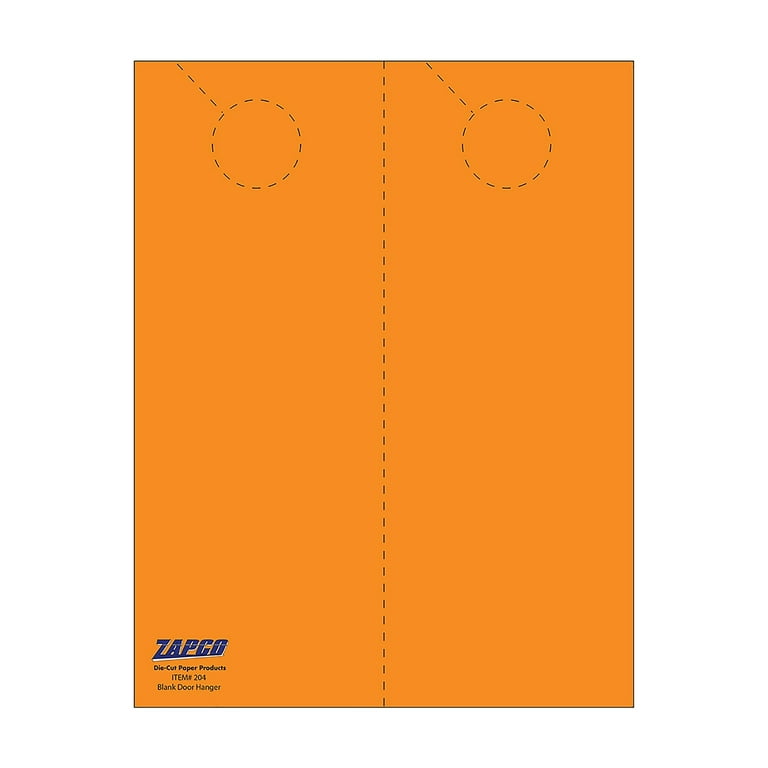 Hunters Orange Small Door Hangers - 11 x 8 1/2 in 65 lb Cover