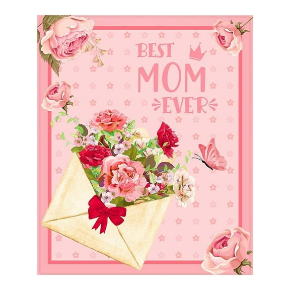 Blanket*1 Piece Mom Blanket From Mothers Day Blanket for Mom Mothers Birthday Blanket for Mom I Love You Dear Mom Letter To My Mom Throw Blanket Soft Floral Small Blank