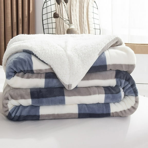 Blanket 2 product category - Winter Casual Throw Blanket Thickened Sofa Nap Cover in Lambswool Style for Cozy Home