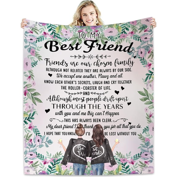 Blanket 50" X 60" - Best Friend Birthday Gifts for Women - Unique Friendship Gifts for Dear Friends, BFF, Besite, Thoughtful Besties Gift Ideas for Women Throw Blankets