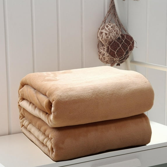 Blanket 70*100Cm Solid Color Blanket Farley Cashmere Blanket Khaki-2* Blankets Cloth Polyester Blanket
