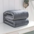 thumbnail image 1 of Blanket 70*100Cm Solid Color Blanket French Velvet Blanket Dark Gray-2* Blankets Cloth Polyester Blanket, 1 of 7
