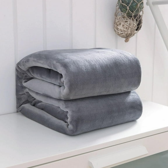 Blanket 70*100Cm Solid Color Blanket French Velvet Blanket Dark Gray-2* Blankets Cloth Polyester Blanket